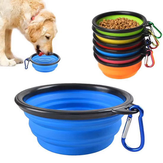 Силіконова складна тарілка для домашніх тварин 350мл