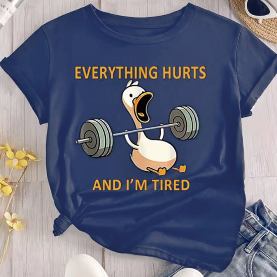 Футболка Everythig is hurt and I am tired, синя, розмір S Футболка Everythig is hurt and I am tired, синя, розмір S