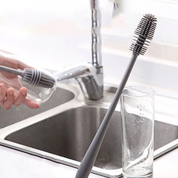 Силіконова щітка для миття склянок, колір сірий