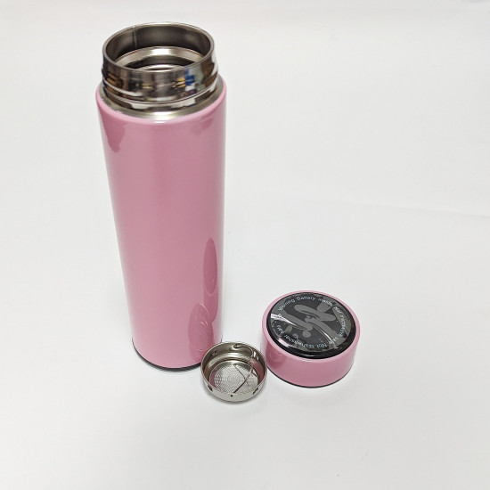 Термос з індикатором температури 500мл, колір рожевий