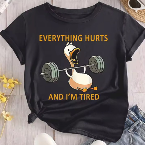 Футболка Everythig is hurt and I am tired, чорна, розмір M Футболка Everythig is hurt and I am tired, чорна, розмір M