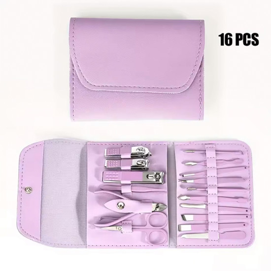 Набір для манікюру, колір фіолетовий