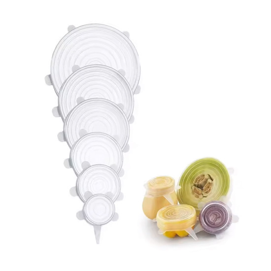 Силіконові кришки для зберігання продуктів (комплект 6 шт)