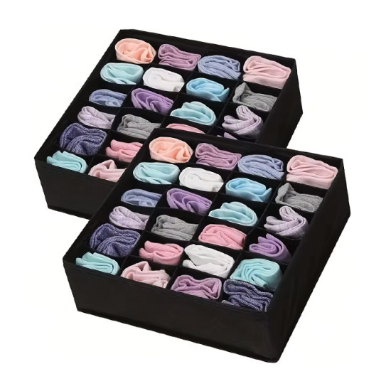 Органайзер для зберігання білизни та шкарпеток, колір чорний