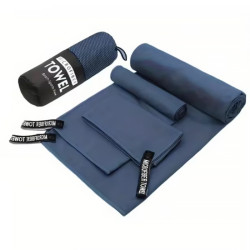 Рушники з мікрофібри, комплект 3 шт, темно-синій
