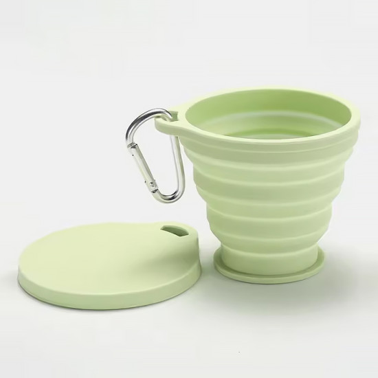 Чашка дорожня складна силіконова, колір зелений
