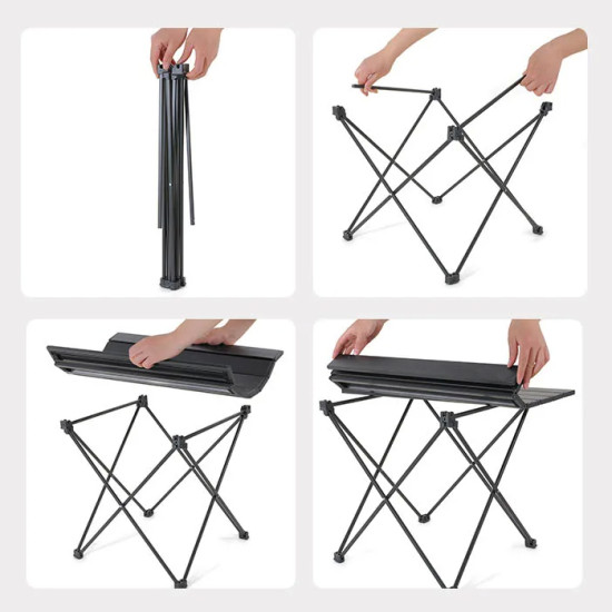 Стіл туристичний розкладний, чорний