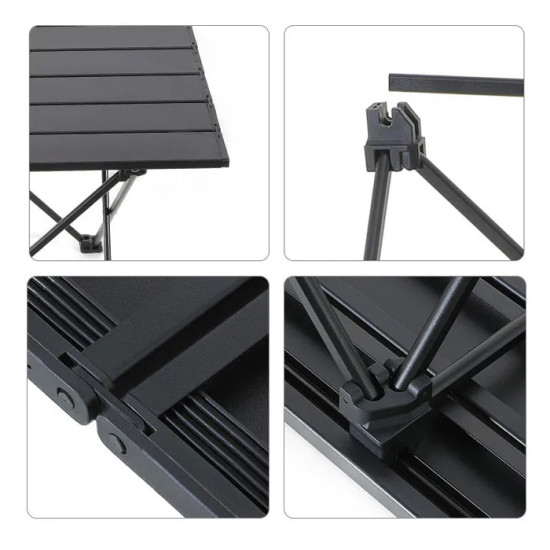 Стіл туристичний розкладний, чорний